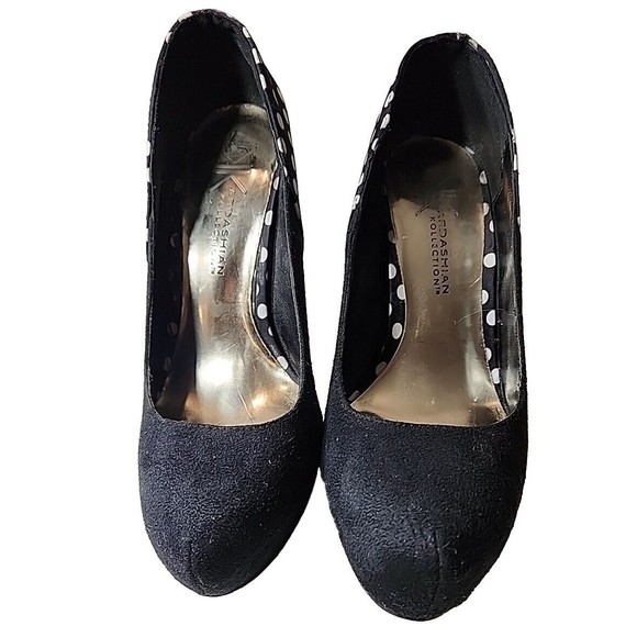 KIM KARDASHIAN KOLLECTION Polka Dot Hidden Platform‎ Heels Pumps Womens Size 7 M - Picture 4 of 6